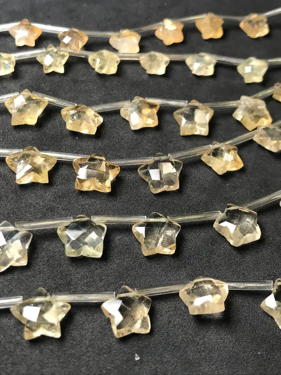 New Brand Citrine Star Cut Briolettes Beads, 8 Inches Strand Natural Citrine 11-12 Mm Approx An Amazing Item At Low Price