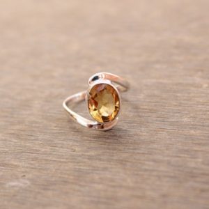 Shop Citrine Rings! Citrine ring, stackable ring, gift for her, yellow natural citrine cut, sterling silver handmade ring, lucky gemstone, anniversary gift | Natural genuine Citrine rings, simple unique handcrafted gemstone rings. #rings #jewelry #shopping #gift #handmade #fashion #style #affiliate #ad