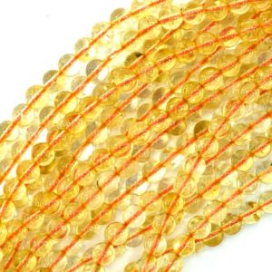 Shop Citrine Round Beads! 6mm natural yellow citrine round beads 15" strand | Natural genuine round Citrine beads for beading and jewelry making.  #jewelry #beads #beadedjewelry #diyjewelry #jewelrymaking #beadstore #beading #affiliate #ad