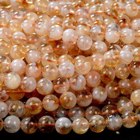 Natural Citrine Gemstone Round 4mm 5mm 6mm 7mm 8mm 9mm 10mm Loose Beads Bulk Lot 1,2,6,12 And 50 (d121)