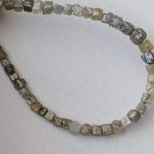 Shop Diamond Chip & Nugget Beads! 1.5-2mm Grey Diamond Box Cubes, Natural Tiny Grey Drilled Rough Diamond, Raw Diamond, 5 Inches Uncut Diamond For Necklace – PPD302 | Natural genuine chip Diamond beads for beading and jewelry making.  #jewelry #beads #beadedjewelry #diyjewelry #jewelrymaking #beadstore #beading #affiliate #ad