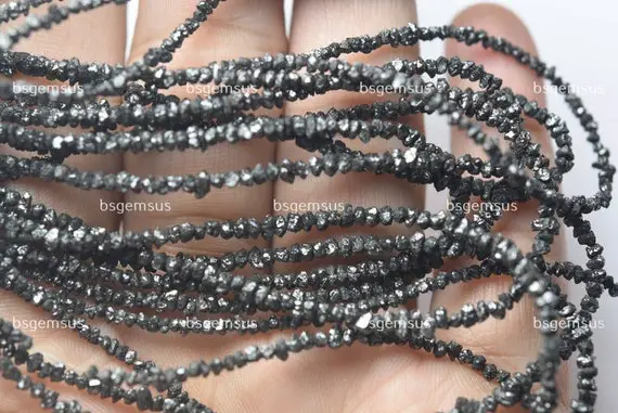 7 Inches Strand,finest Quality,natural Black Diamond Faceted Uncut Chips Shaped Beads,2-3mm,