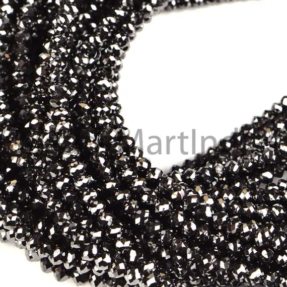 2-2.80 Mm Natural Black Diamond Faceted Rondelle Beads, Faceted Diamond Beads, Diamond Beads, Diamond Rondelle Beads, Black Diamond Beads