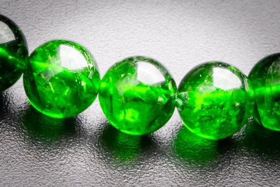 Precious Genuine Chrome Diopside Aaaaa Gemstone Bracelet 7mm Transparent Intense Forest Green Siberian Emerald Round Beads (118551h-4035)