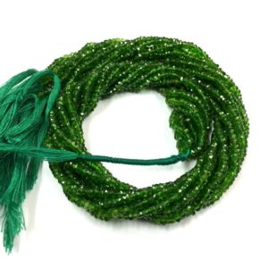 Shop Diopside Beads! 18 Inch Long Strand Beautiful Natural Chrome Diopside Faceted Rondelle Beads 3mm Chrome Diopside Gemstone Beads Superb Quality | Natural genuine beads Diopside beads for beading and jewelry making.  #jewelry #beads #beadedjewelry #diyjewelry #jewelrymaking #beadstore #beading #affiliate #ad