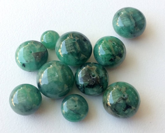 11-20mm Emerald Plain Rondelle Bead, Natural Huge Emerald Gemstone, Rare Emerald Rondelle Drilled, 1 Piece Original Emerald - Ausph36