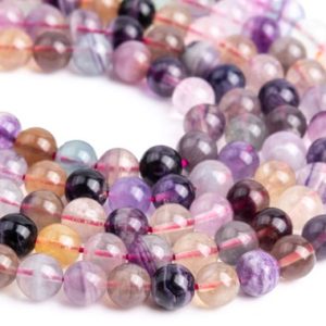 Shop Fluorite Round Beads! 8-9MM Multicolor Fluorite Beads Grade A+ Genuine Natural Gemstone Round Loose Beads 15" / 7.5" Bulk Lot Options (118379) | Natural genuine round Fluorite beads for beading and jewelry making.  #jewelry #beads #beadedjewelry #diyjewelry #jewelrymaking #beadstore #beading #affiliate #ad