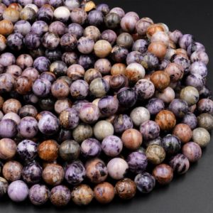 Shop Fluorite Beads! Natural Petrified Fluorite Beads 6mm 8mm 10mm Round Beads Natural Purple Brown Gemstone Beads 15.5" Strand | Natural genuine beads Fluorite beads for beading and jewelry making.  #jewelry #beads #beadedjewelry #diyjewelry #jewelrymaking #beadstore #beading #affiliate #ad