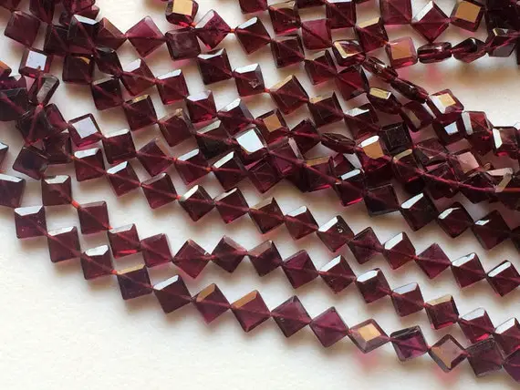 6mm Garnet Beads, Garnet Faceted Kite Shape Beads, Garnet Fancy, Natural Garnet For Necklace (1strand To 5strand Options) - Aga166