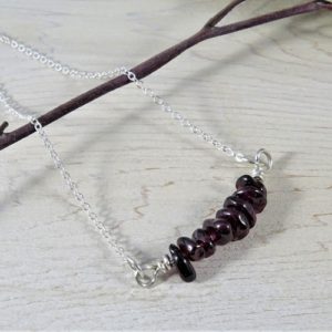 Shop Garnet Necklaces! Natural Garnet Necklace | January Birthstone Necklace | Garnet Bar Necklace | Valentines Day Gift | Natural genuine Garnet necklaces. Buy crystal jewelry, handmade handcrafted artisan jewelry for women.  Unique handmade gift ideas. #jewelry #beadednecklaces #beadedjewelry #gift #shopping #handmadejewelry #fashion #style #product #necklaces #affiliate #ad