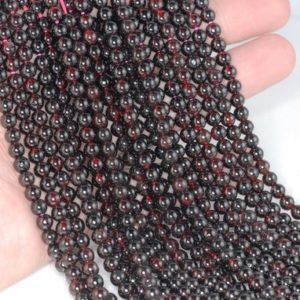 Shop Garnet Round Beads! 5-6MM Red Garnet Gemstone Round Loose Beads 15 inch Full Strand (90183589-A117) | Natural genuine round Garnet beads for beading and jewelry making.  #jewelry #beads #beadedjewelry #diyjewelry #jewelrymaking #beadstore #beading #affiliate #ad