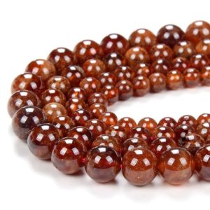 Natural Hessonite Garnet Gemstone Grade AA Round 5MM 6MM 7MM 8MM 9MM Loose Beads (D209) | Natural genuine round Garnet beads for beading and jewelry making.  #jewelry #beads #beadedjewelry #diyjewelry #jewelrymaking #beadstore #beading #affiliate #ad