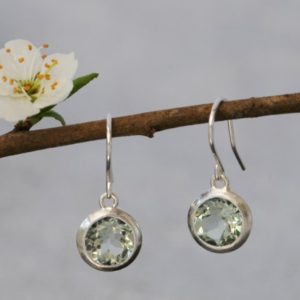 Shop Green Amethyst Jewelry! Gift for Her Green Amethyst Drop Earrings | Natural genuine Green Amethyst jewelry. Buy crystal jewelry, handmade handcrafted artisan jewelry for women.  Unique handmade gift ideas. #jewelry #beadedjewelry #beadedjewelry #gift #shopping #handmadejewelry #fashion #style #product #jewelry #affiliate #ad