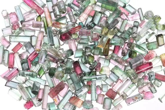 Mixed Pink And Green Tourmaline, Raw Tourmaline, Rough Brazilian Tourmaline, Tourmaline Bars, Raw Tourmaline Crystal, Wtrmtourm001