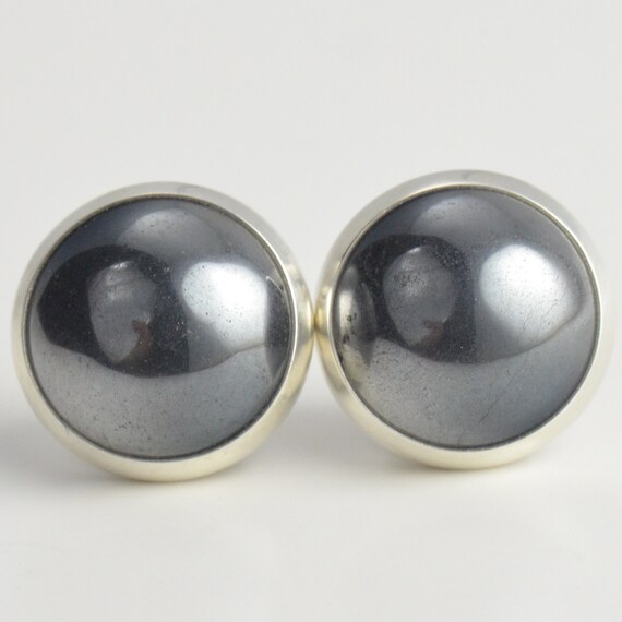 Hematite 10mm Sterling Silver Stud Earrings