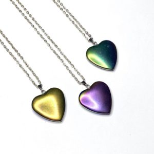 Rainbow Hematite Heart Pendant with Free Chain | Natural genuine Hematite pendants. Buy crystal jewelry, handmade handcrafted artisan jewelry for women.  Unique handmade gift ideas. #jewelry #beadedpendants #beadedjewelry #gift #shopping #handmadejewelry #fashion #style #product #pendants #affiliate #ad