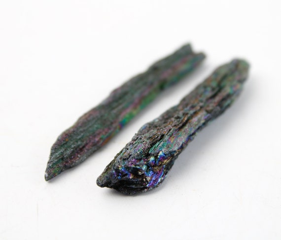 Rainbow Iridescent Hematite Natural Mineral Specimen - Two Piece Set