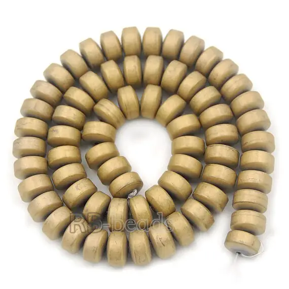 Semiprecious Natural Rondelle Matte Gold Hematite Beads, Stone Beads,  Spacer Disk Loose Jewelry Beads, 2mm 3mm 4mm 6mm 8mm 10mm 16'' Strand