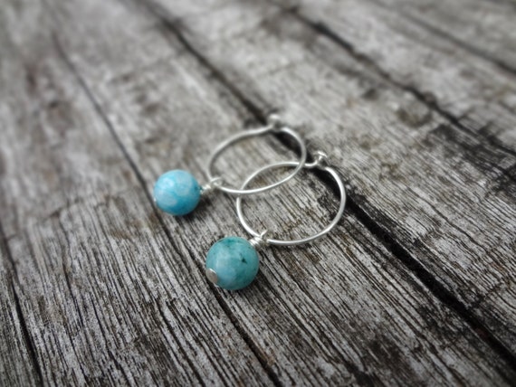 Blue Hemimorphite Earring Charms. Blue Hemimorphite And Sterling Silver Gemstone Hoop Earrings Handmade In Australia By Miss Leroy Blue Hemimorphite Earring Charms. Blue Hemimorphite And Sterling Silver Gemstone Hoop Earrings Handmade In Australia By Miss Leroy