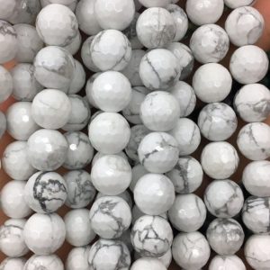 Shop Howlite Faceted Beads! Wholesale Howlite Faceted Beads, Natural Gemstone Beads, Stone Beads 4mm 6mm 8mm 10mm 15'' | Natural genuine faceted Howlite beads for beading and jewelry making.  #jewelry #beads #beadedjewelry #diyjewelry #jewelrymaking #beadstore #beading #affiliate #ad