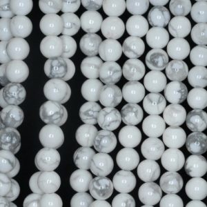 Shop Howlite Round Beads! 6mm Howlite Gemstone Grade AA Round Beads 15.5 inch Full Strand BULK LOT 1,2,6,12 and 50 (90189305-678) | Natural genuine round Howlite beads for beading and jewelry making.  #jewelry #beads #beadedjewelry #diyjewelry #jewelrymaking #beadstore #beading #affiliate #ad