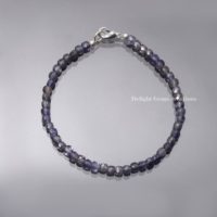 Natural Iolite Faceted Cube Beads Bracelet, 4mm Iolite Gemstone Beaded Bracelet, Iolite Beads Jewelry, Gift For Her, Women's Bracelet | Natural genuine Gemstone jewelry. Buy crystal jewelry, handmade handcrafted artisan jewelry for women.  Unique handmade gift ideas. #jewelry #beadedjewelry #beadedjewelry #gift #shopping #handmadejewelry #fashion #style #product #jewelry #affiliate #ad