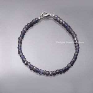 Shop Iolite Bracelets! Natural Iolite Faceted Cube Beads Bracelet, 4mm Iolite Gemstone Beaded Bracelet, Iolite Beads Jewelry, Gift For Her, Women's Bracelet | Natural genuine Iolite bracelets. Buy crystal jewelry, handmade handcrafted artisan jewelry for women.  Unique handmade gift ideas. #jewelry #beadedbracelets #beadedjewelry #gift #shopping #handmadejewelry #fashion #style #product #bracelets #affiliate #ad