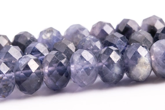 6x4mm Iolite Beads Grade A+ Genuine Natural Gemstone Faceted Rondelle Loose Beads 15" /7.5"bulk Lot Options (118448)