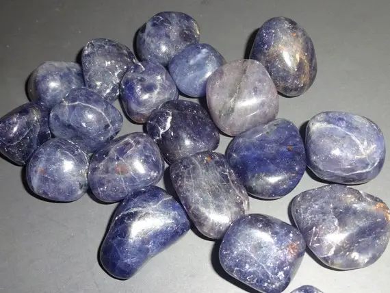 Iolite Tumbled & Hand Polished Crystal Healing Natural Gemstone " Stone Of Vision " - 5pc Set