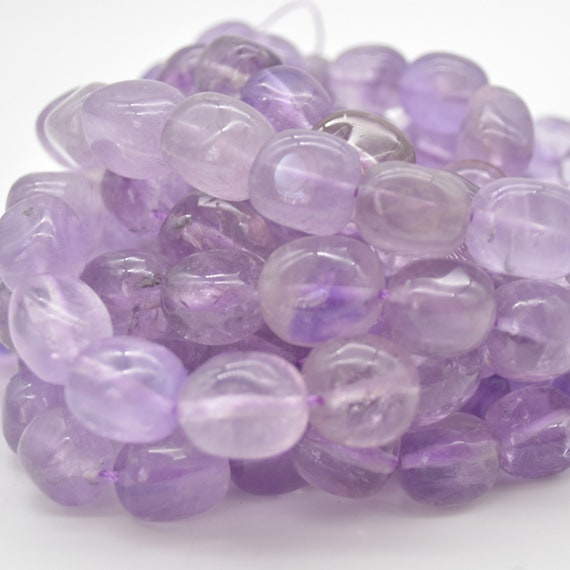 Natural Lavender Amethyst Semi-precious Gemstone Large Nugget Beads - 12mm - 16mm X 10mm - 12mm - 15" Strand