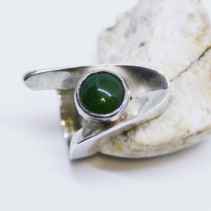 Shop Jade Rings! Heavy Chunky Natural BC British Columbia Jade Ring in Solid Sterling Silver , Large Ring , Statement , Healing Gem , Star Trek | Natural genuine Jade rings, simple unique handcrafted gemstone rings. #rings #jewelry #shopping #gift #handmade #fashion #style #affiliate #ad