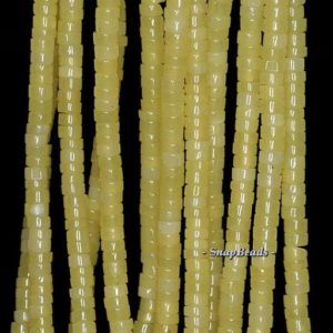 Shop Jade Rondelle Beads! 4x2mm Honey Jade Gemstone Grade AA Yellow Heishi Rondelle 4x2mm Loose Beads 8 inch Half Strand (90188924-78) | Natural genuine rondelle Jade beads for beading and jewelry making.  #jewelry #beads #beadedjewelry #diyjewelry #jewelrymaking #beadstore #beading #affiliate #ad