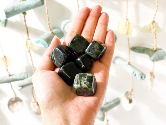 Jade Tumbled Crystal | Polished Natural Nephrite Jade Crystal | Tumbled Gemstones | Healing Crystals And Stones | Jade Crystal