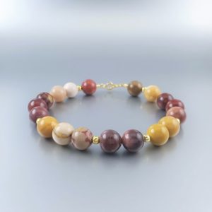 Shop Jasper Bracelets! Jasper bracelet with gold unique gift for her multi color natural bead gemstone autumn colors red yellow brown cream white friendship gift | Natural genuine Jasper bracelets. Buy crystal jewelry, handmade handcrafted artisan jewelry for women.  Unique handmade gift ideas. #jewelry #beadedbracelets #beadedjewelry #gift #shopping #handmadejewelry #fashion #style #product #bracelets #affiliate #ad