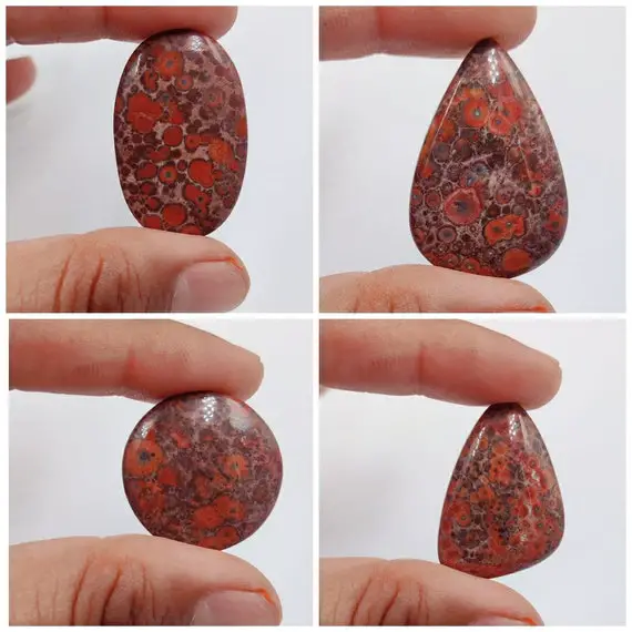 Red Poppy Jasper  Gemstone, Cabochon, Loose Pendant Stone For Jewelry / Healing Crystal
