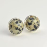 Dalmatian Jasper 10mm Sterling Silver Stud Earrings | Natural genuine Gemstone jewelry. Buy crystal jewelry, handmade handcrafted artisan jewelry for women.  Unique handmade gift ideas. #jewelry #beadedjewelry #beadedjewelry #gift #shopping #handmadejewelry #fashion #style #product #jewelry #affiliate #ad