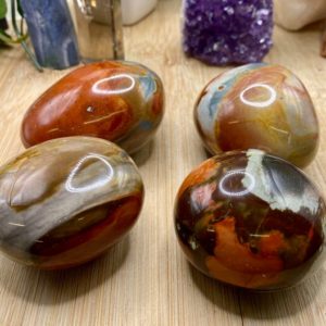 Shop Jasper Shapes! Polychrome Jasper palm stone | Natural genuine stones & crystals in various shapes & sizes. Buy raw cut, tumbled, or polished gemstones for making jewelry or crystal healing energy vibration raising reiki stones. #crystals #gemstones #crystalhealing #crystalsandgemstones #energyhealing #affiliate #ad