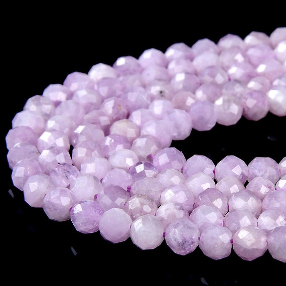 Natural Kunzite Gemstone Grade Aaa Micro Faceted Round 4mm 5mm Loose Beads 15 Inch Full Strand (p54)
