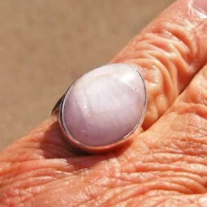 Shop Kunzite Rings! KUNZITE RING, Size 6, Beautiful Chatoyant Lavender Color, Stone of Emotion, Sterling Silver | Natural genuine Kunzite rings, simple unique handcrafted gemstone rings. #rings #jewelry #shopping #gift #handmade #fashion #style #affiliate #ad