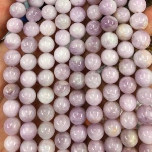Shop Kunzite Round Beads! Genuine Kunzite Beads, Natural Gemstone Beads, Pink Round Stone Beads 6mm 8mm 10mm 15'' | Natural genuine round Kunzite beads for beading and jewelry making.  #jewelry #beads #beadedjewelry #diyjewelry #jewelrymaking #beadstore #beading #affiliate #ad