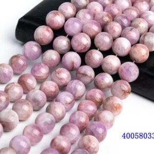 Shop Kunzite Round Beads! Natural Purple Pink Kunzite Gemstone Grade A Round 9-10mm 10-11mm 11mm Loose Beads | Natural genuine round Kunzite beads for beading and jewelry making.  #jewelry #beads #beadedjewelry #diyjewelry #jewelrymaking #beadstore #beading #affiliate #ad