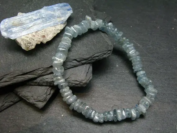 Blue Kyanite Genuine Bracelet ~ 7 Inches  ~ 8mm Tumbled Beads
