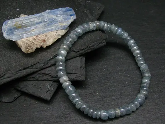 Blue Kyanite Genuine Bracelet ~ 7 Inches  ~ 6mm Rondelle Beads