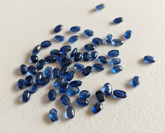 4x5mm Kyanite Plain Oval Cabochons, Natural Kyanite Oval Flat Back Cabochons For Jewelry, Loose Blue Kyanite (5cts To 10cts Option) - Adg298