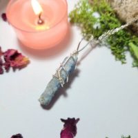 Raw Blue Kyanite Necklace – Throat Chakra – Crystals For Communication | Natural genuine Gemstone jewelry. Buy crystal jewelry, handmade handcrafted artisan jewelry for women.  Unique handmade gift ideas. #jewelry #beadedjewelry #beadedjewelry #gift #shopping #handmadejewelry #fashion #style #product #jewelry #affiliate #ad