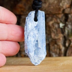 Shop Kyanite Pendants! Raw Blue Kyanite Pendant Necklace for Him or Her – Vegan Raw Stone Pendant Necklace – Gift for Him or Her | Natural genuine Kyanite pendants. Buy crystal jewelry, handmade handcrafted artisan jewelry for women.  Unique handmade gift ideas. #jewelry #beadedpendants #beadedjewelry #gift #shopping #handmadejewelry #fashion #style #product #pendants #affiliate #ad
