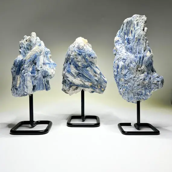 Blue Kyanite Crystal Cluster On Stand 500 - 750 Grams