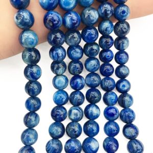 Shop Kyanite Round Beads! 8mm Natural Kyanite Beads, Round Gemstone Beads, Wholesale Beads | Natural genuine round Kyanite beads for beading and jewelry making.  #jewelry #beads #beadedjewelry #diyjewelry #jewelrymaking #beadstore #beading #affiliate #ad