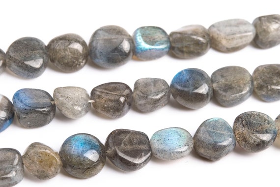 8-10mm Light Gray Labradorite Beads Pebble Nugget Grade A Genuine Natural Gemstone Loose Beads 15.5"/7.5"  Bulk Lot Options (108556)