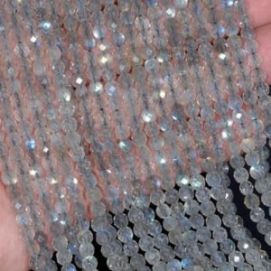 3mm Labradorite Gemstone Blue Grade AAA Light Grey Micro Faceted Round Loose Beads 15.5 inch Full Strand LOT 1,2,6,12 and 50 (80005411-464) | Natural genuine faceted Labradorite beads for beading and jewelry making.  #jewelry #beads #beadedjewelry #diyjewelry #jewelrymaking #beadstore #beading #affiliate #ad